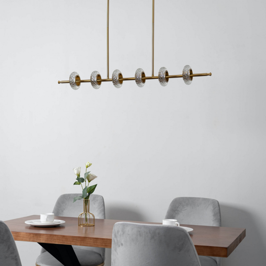 Suspension verre anneaux luxe - CASSANDRA