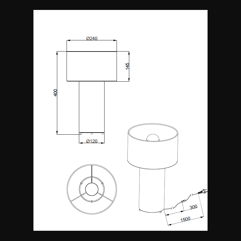 Lampe design en tissu, BALE