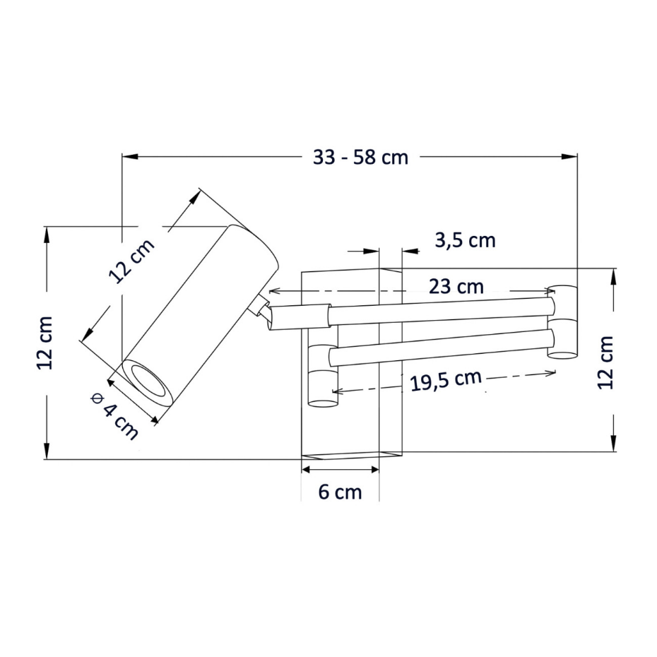 Applique liseuse LED intégrée laiton - RIMIO