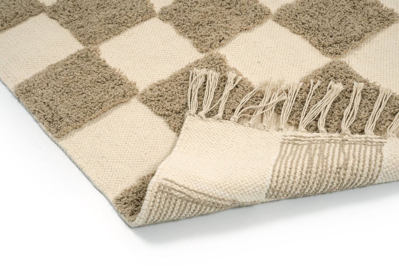 Tapis enfant à carreaux 100% coton MAEL