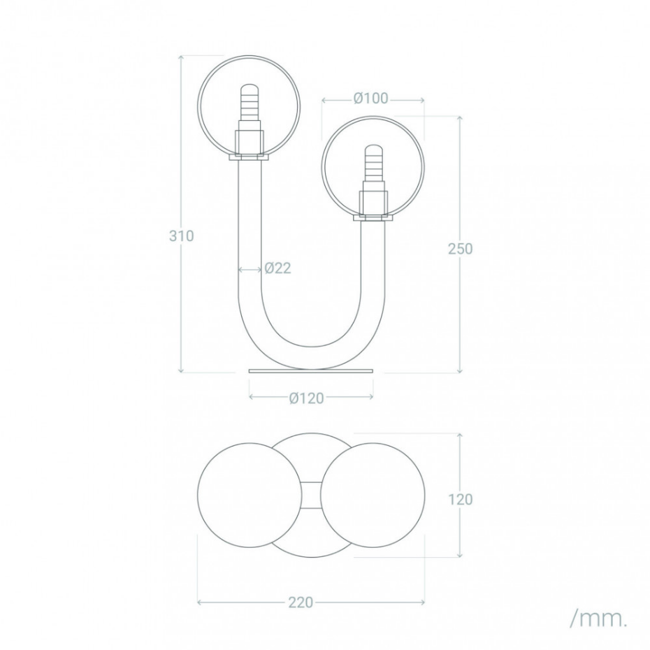 Lampe à poser en métal et verre- NEA