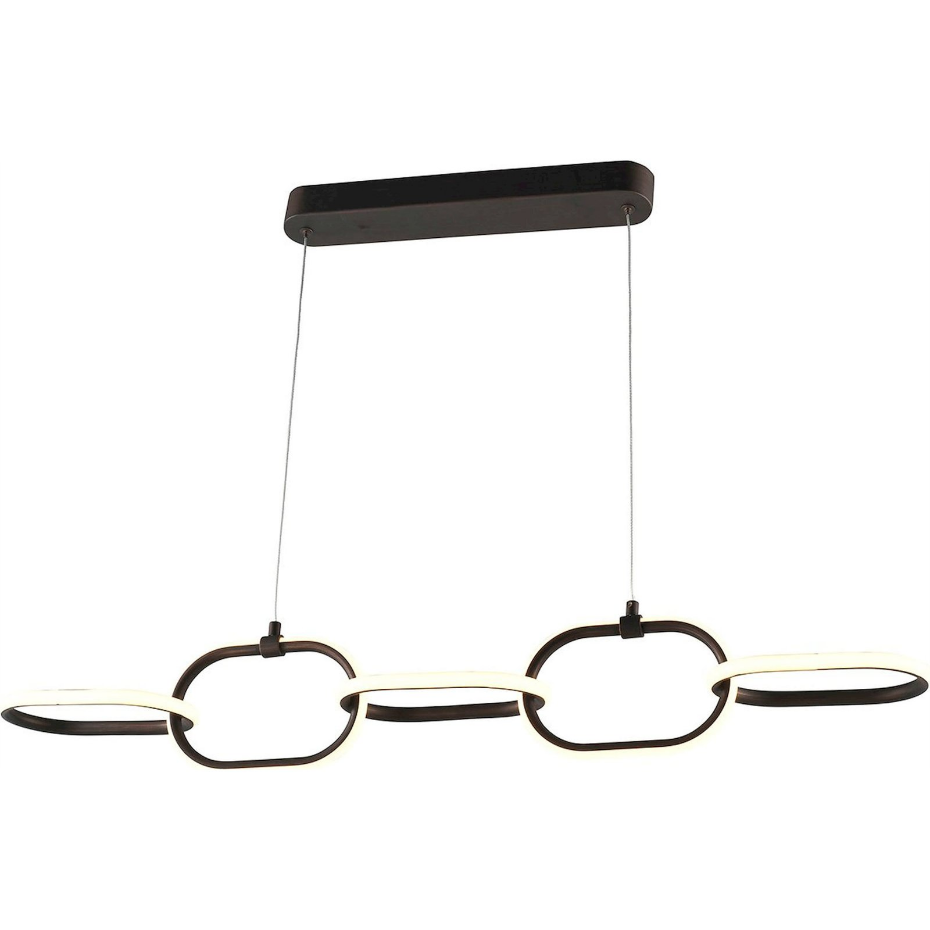 Suspension chandelier rectangulaire en aluminium