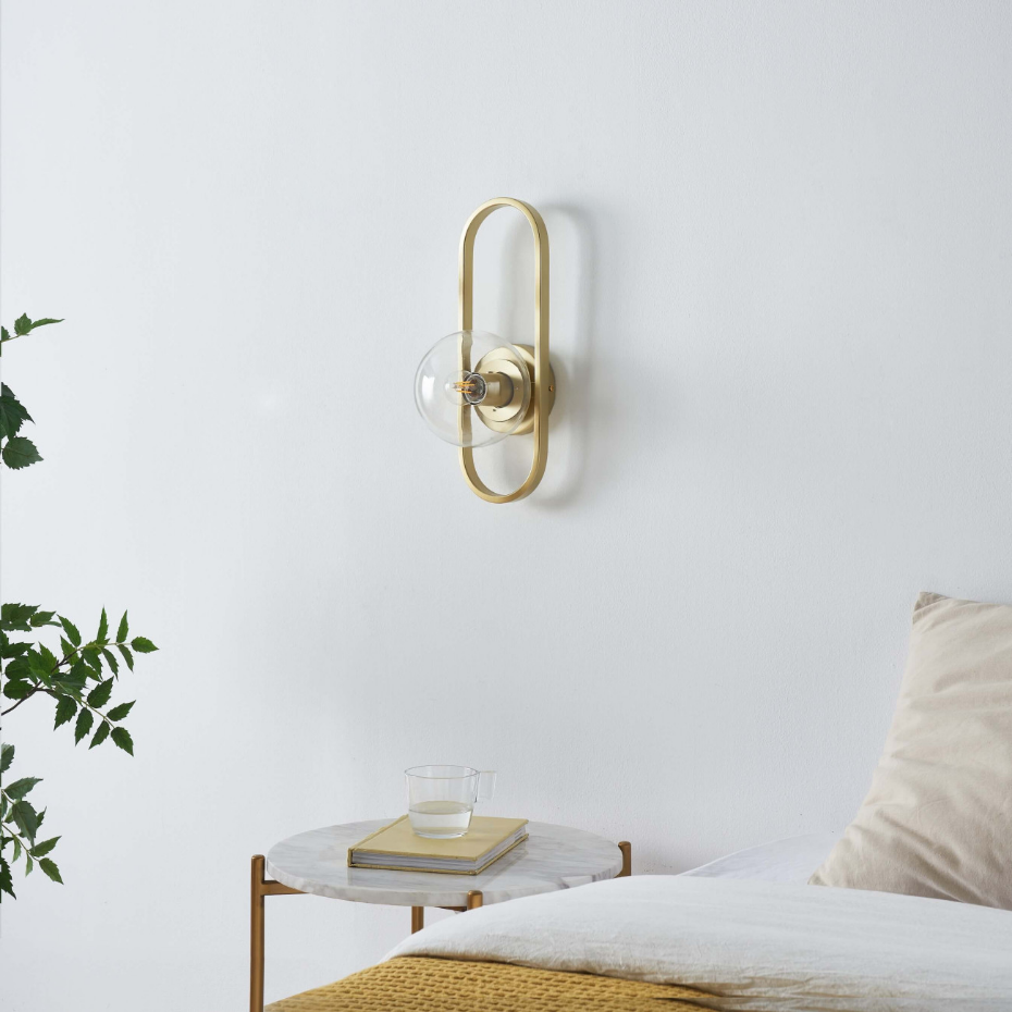 Applique dorée avec globe transparent - BELISTO