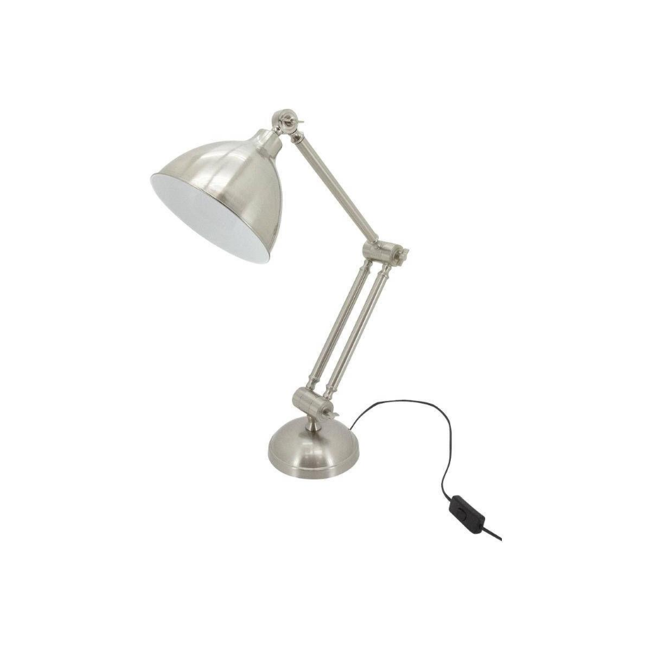 Lampe de bureau en acier brossé Loft