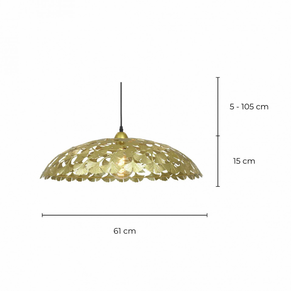 Suspension en métal feuilles de ginko biloba, SYMBIOSE