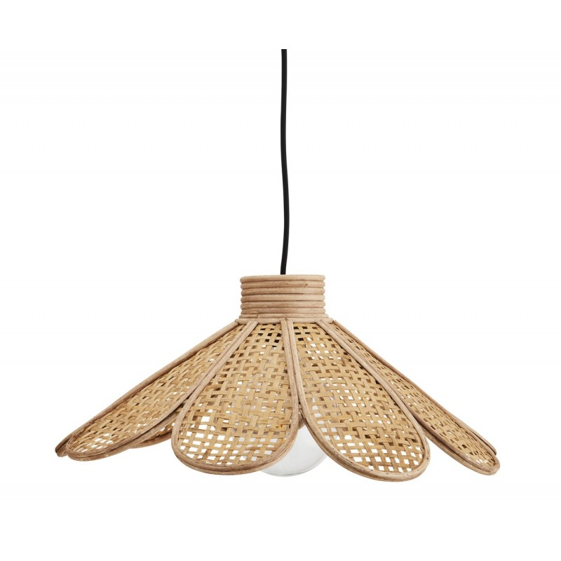 Suspension fleur rotin bambou