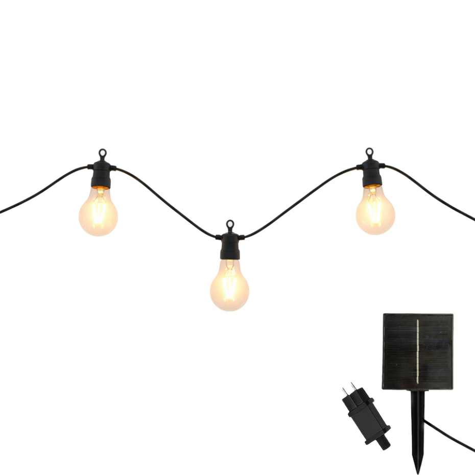 Guirlande solaire PARTY CLEAR HYBRID 10 ampoules 7.5M