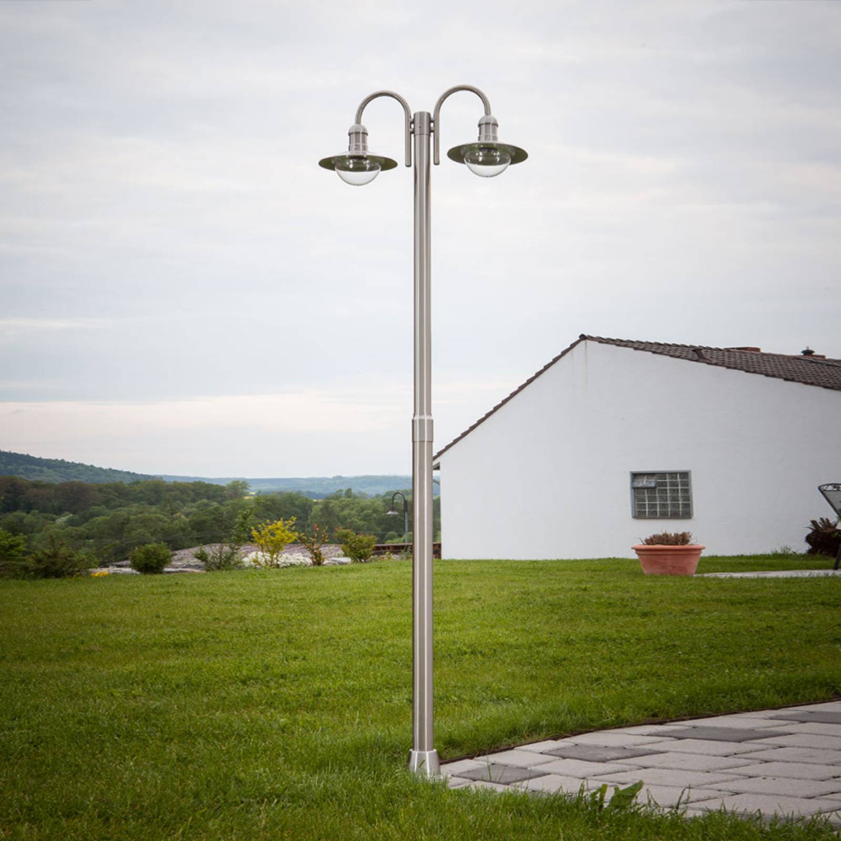 Lampadaire extérieur en inox moderne, Damion