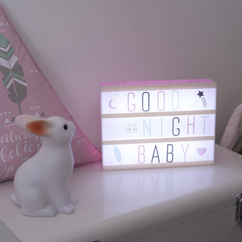 Lampe boîte lumineuse enfant lettres et symboles
