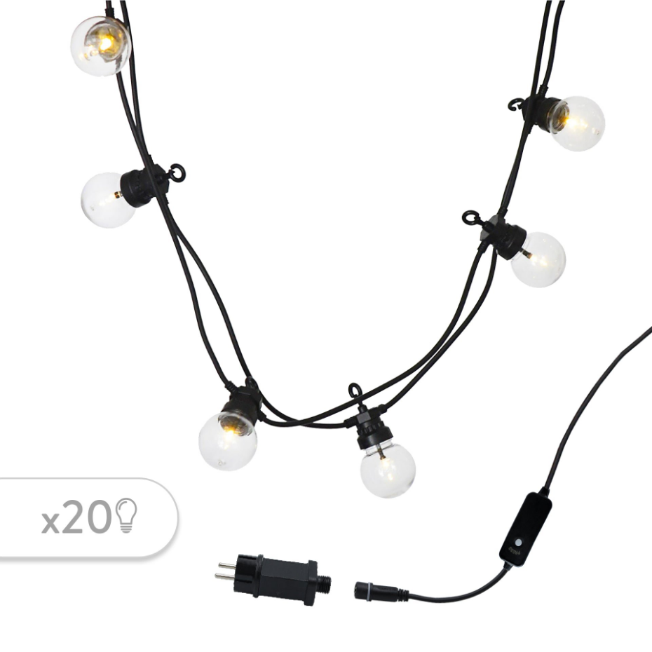Guirlande connectable PARTY CLEAR 20 globes 8.7M