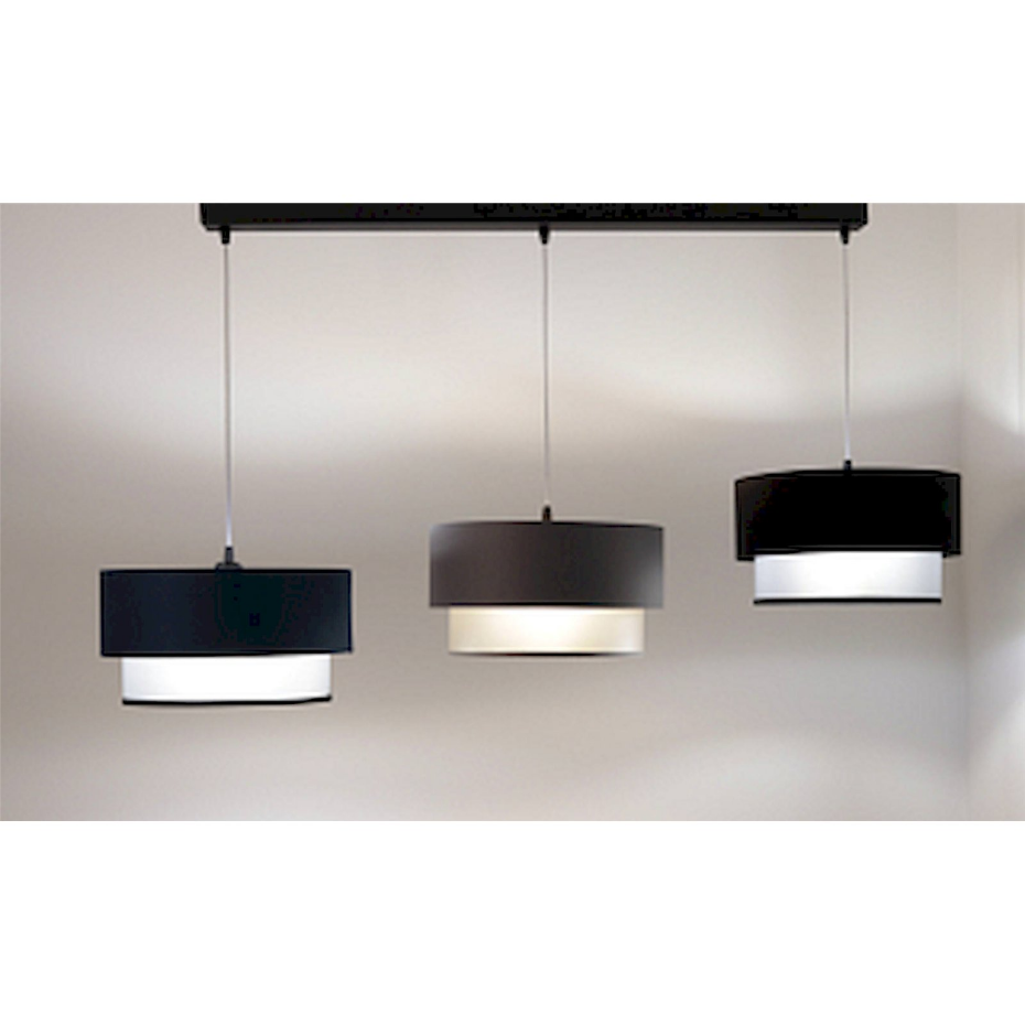 Suspension rectangulaire en PVC intérieur argenté Duo ellegant