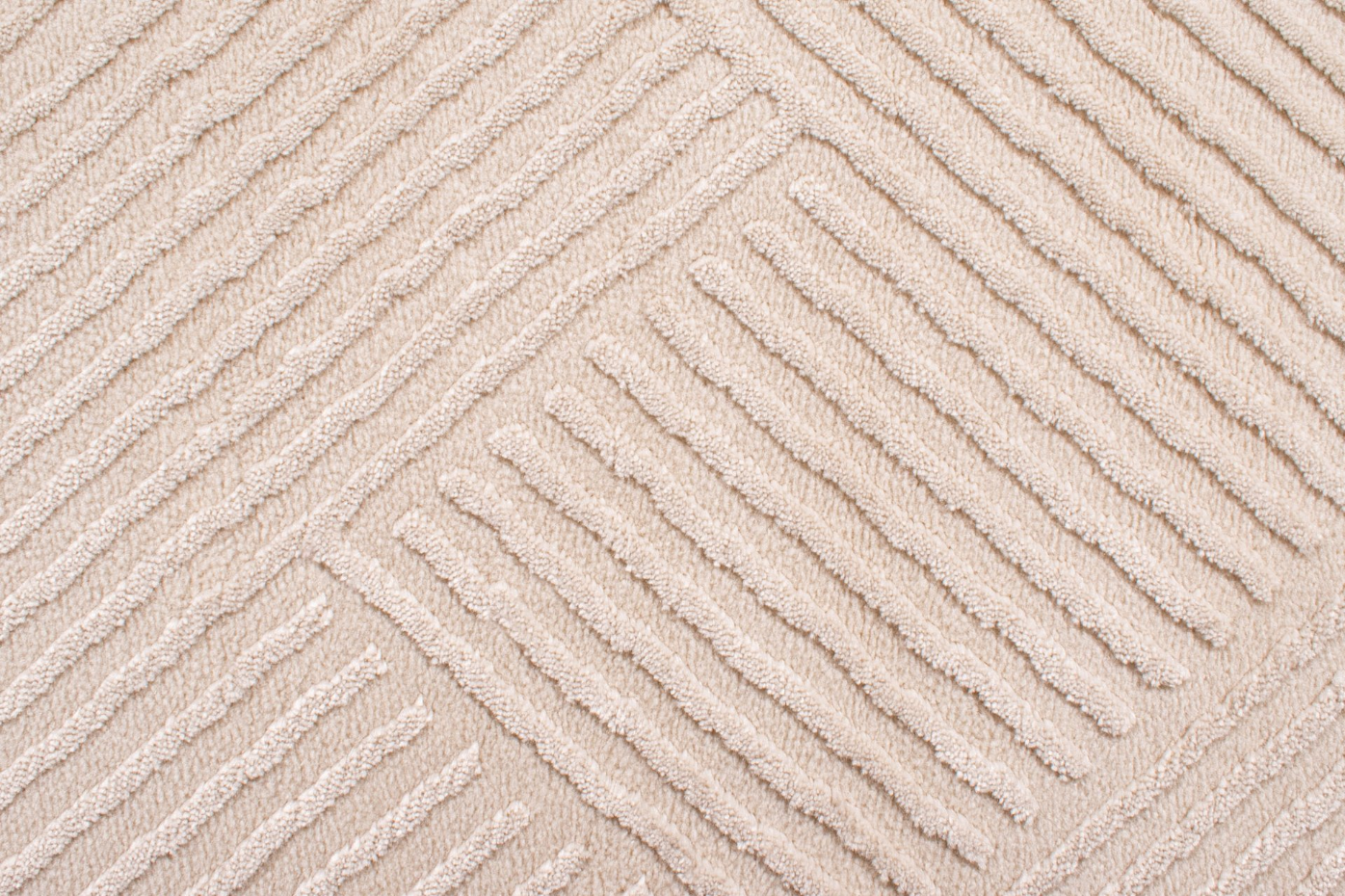 Tapis de salon rond à motif lignes BIANCA