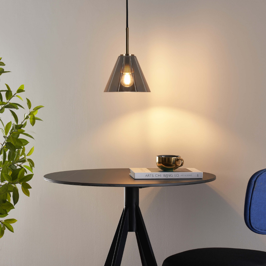 Suspension design en verre fumé – SOLIRIA