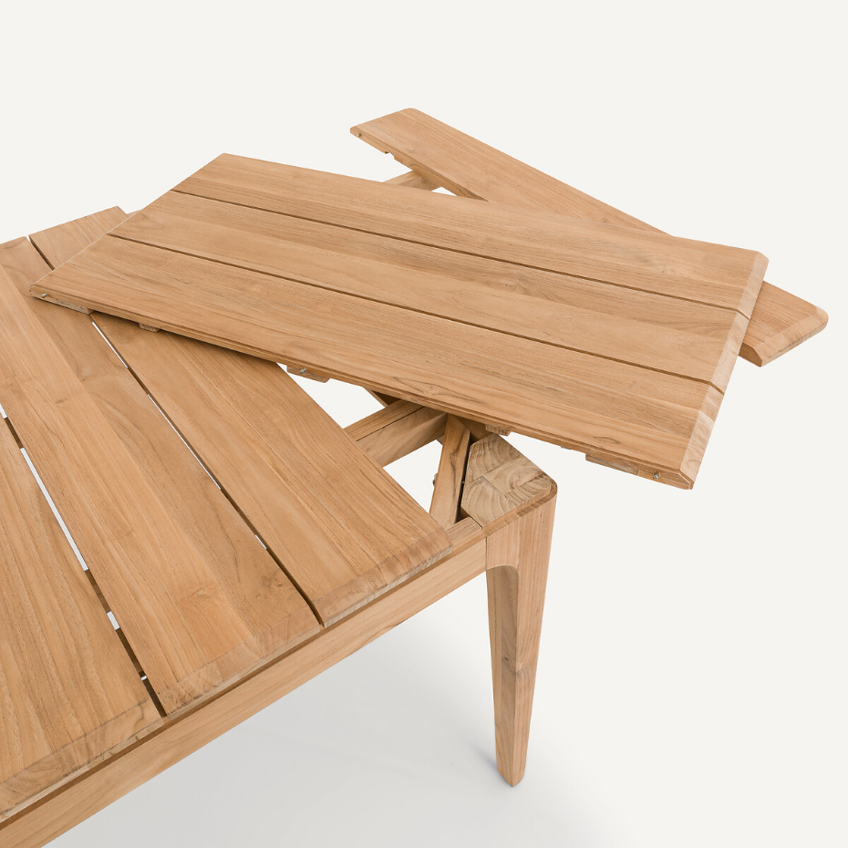 Table de jardin à allonges en teck massif, Cordano