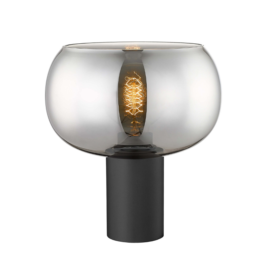 Lampe à poser verre fumé et marbre - MILAN