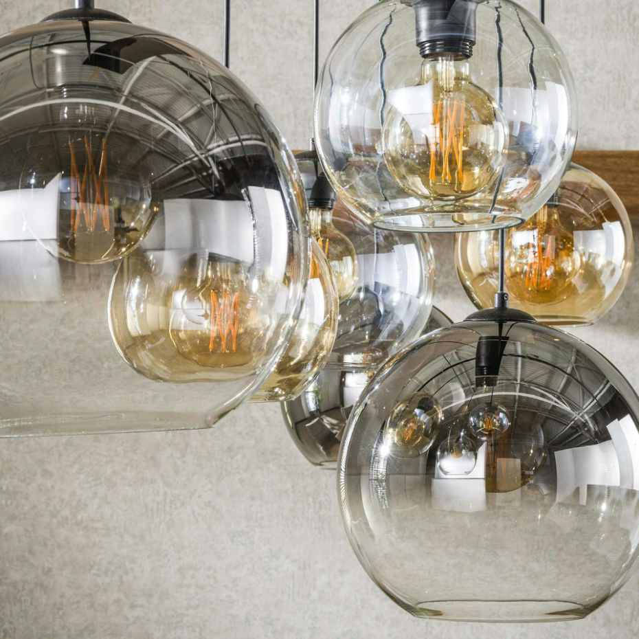 Suspension globe 7 lampes multicolores NOVA