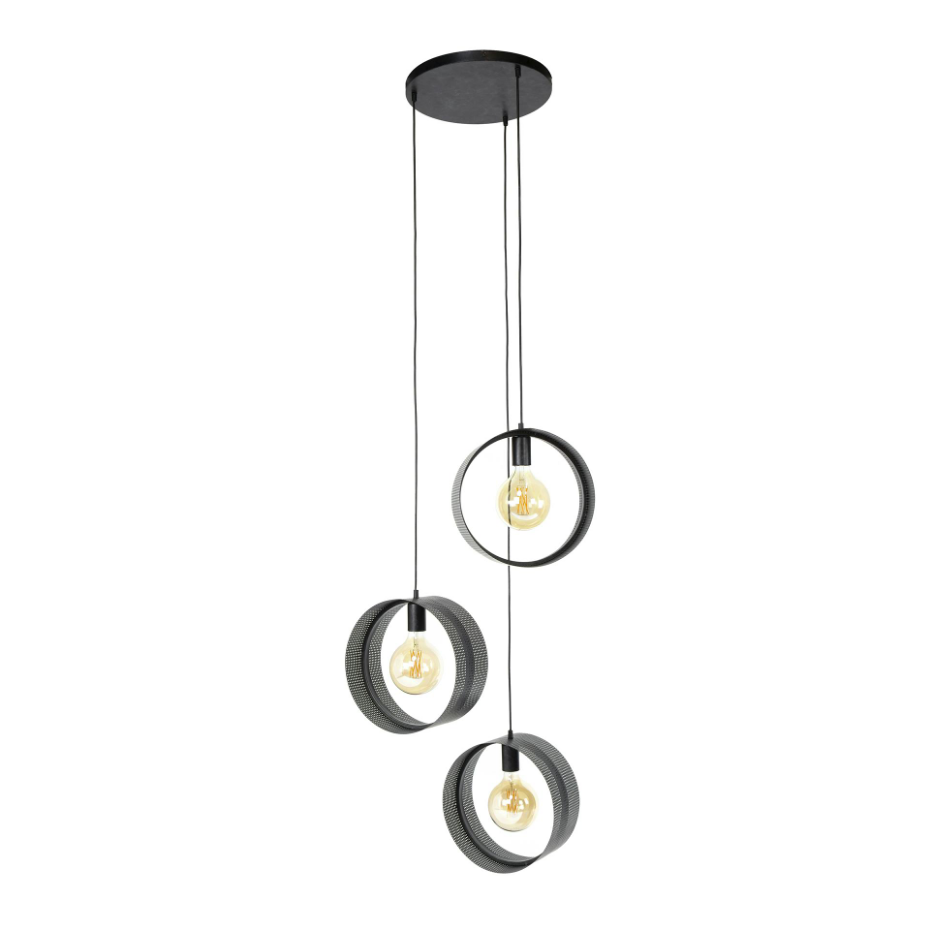 Suspension design 3 anneaux en métal perforé RALF