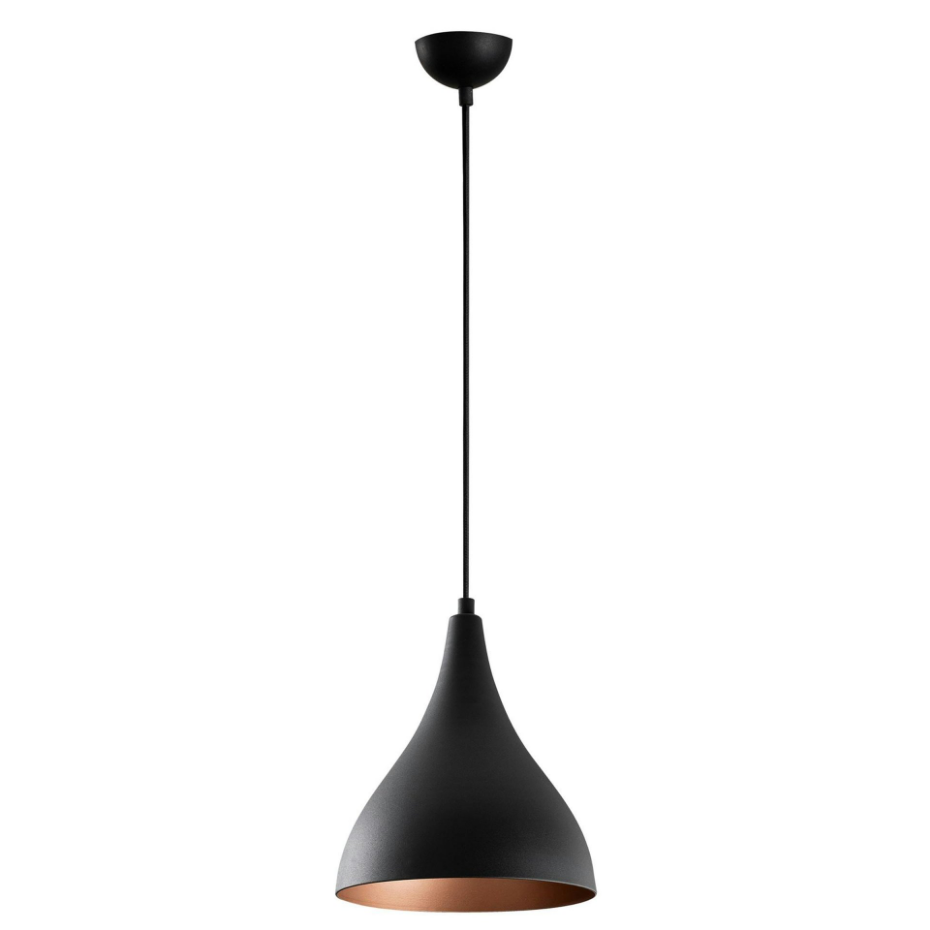 Suspension de cuisine noire mate – intérieur cuivré SILE