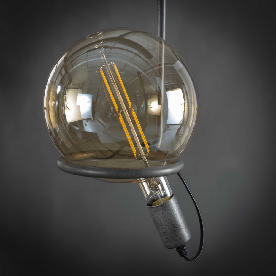 Ampoule globe 20 cm ambré LED filament lumière chaude (E27)