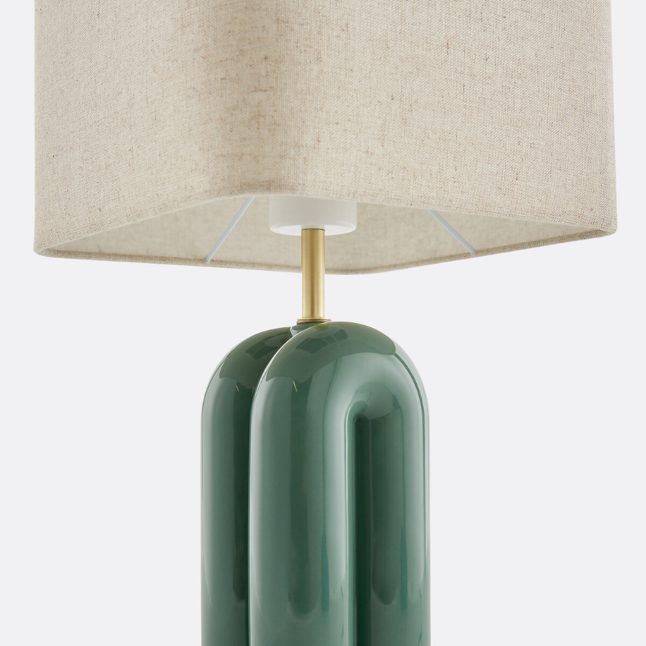 Lampe à poser céramique et lin, Malo
