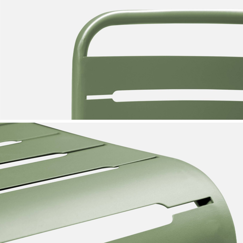 Table de jardin pliante métal + 6 assises AMÉLIA