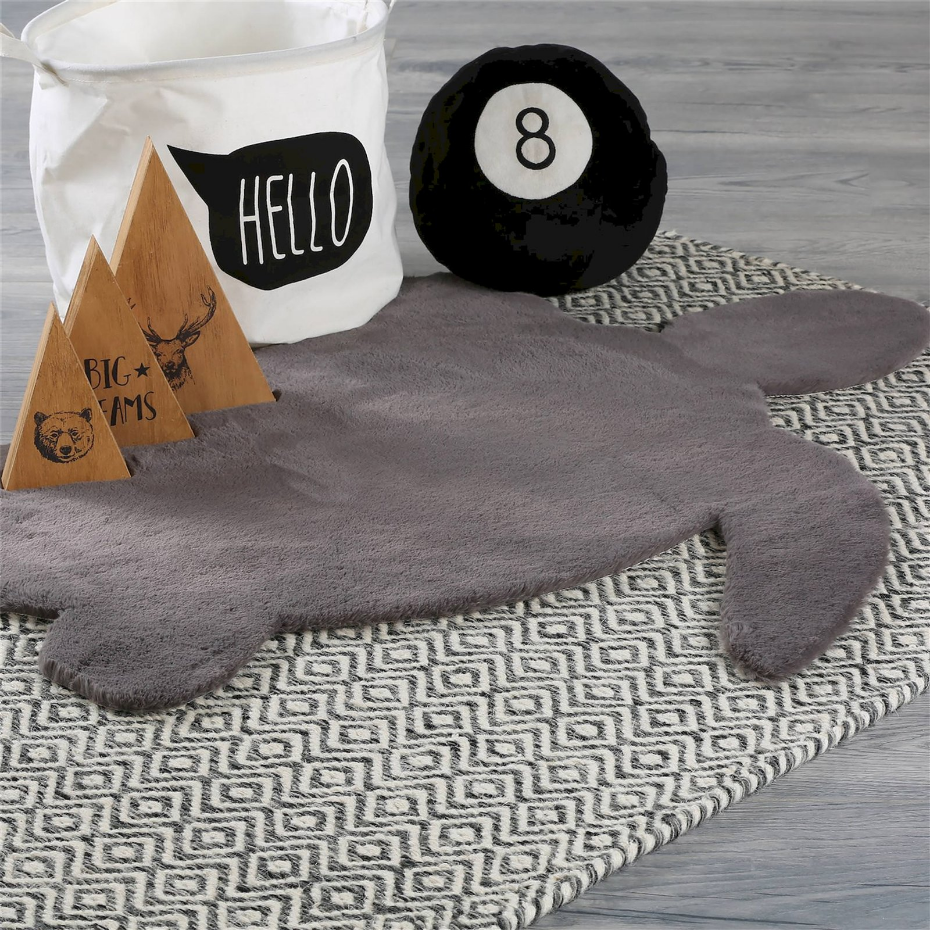 Tapis enfant en polyester forme tortue peluche