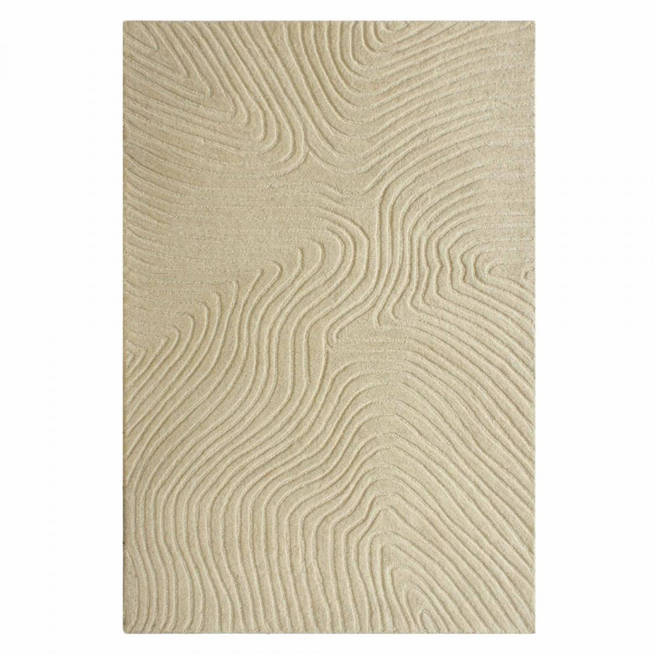 Tapis salon VYTA fait à la main en Laine, motif design ton sur ton