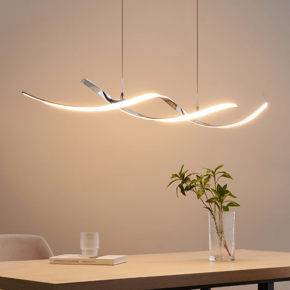 Grande suspension LED avec barres ondulées - GALBA