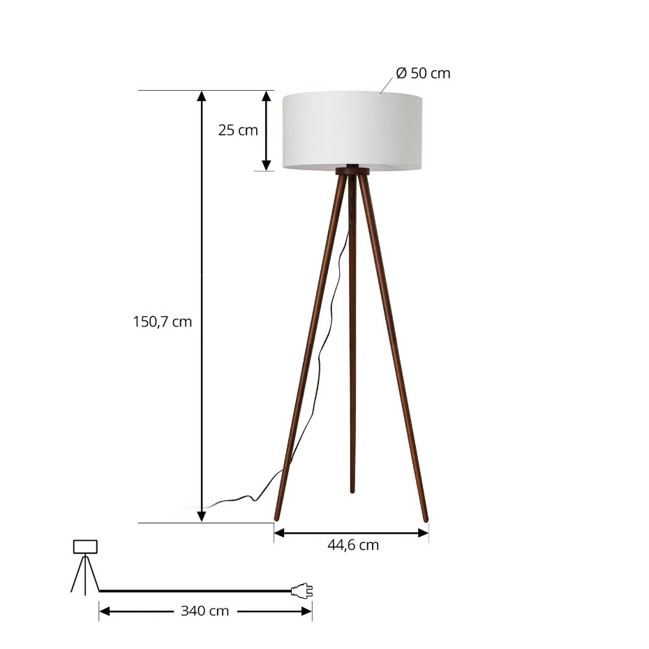 Lampadaire en textile scandinave, Charlia
