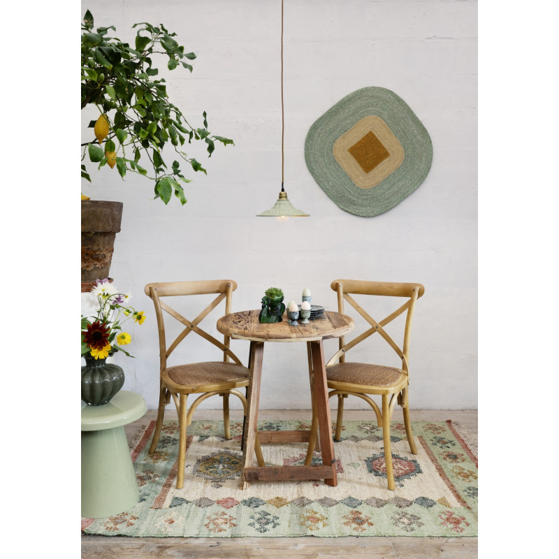 Tapis tissé jute coton bohème