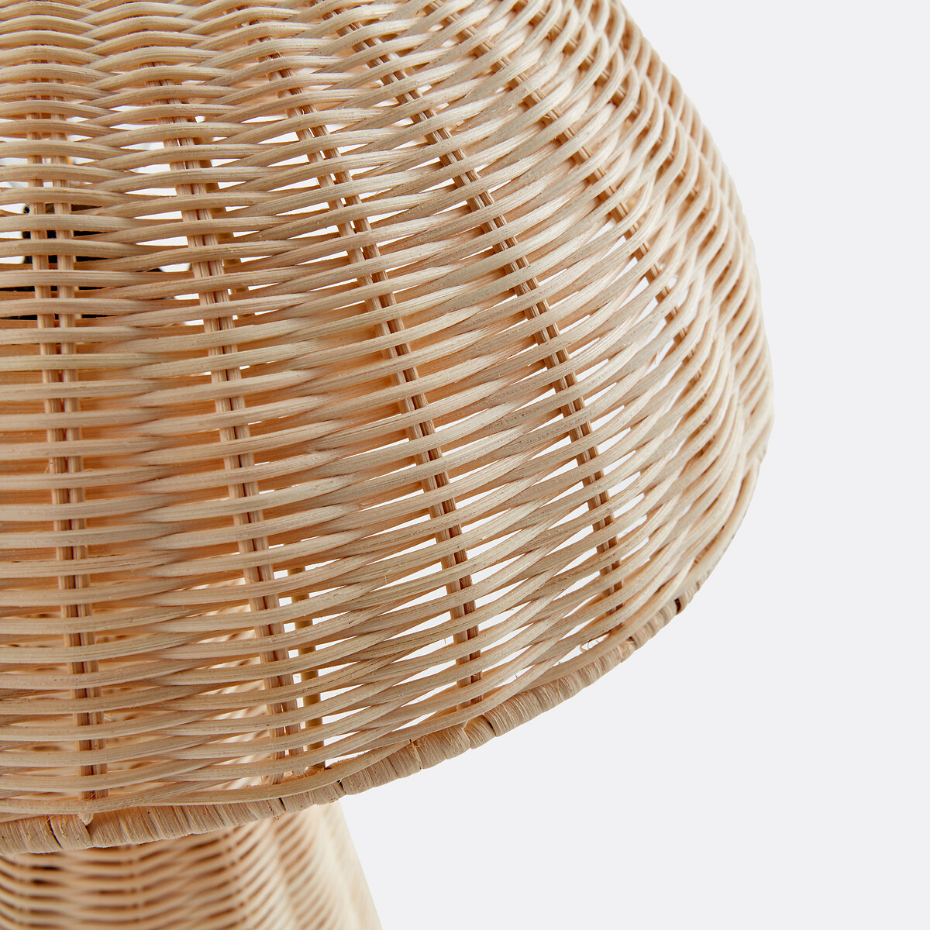 Lampe à poser champignon en rotin, Mirko