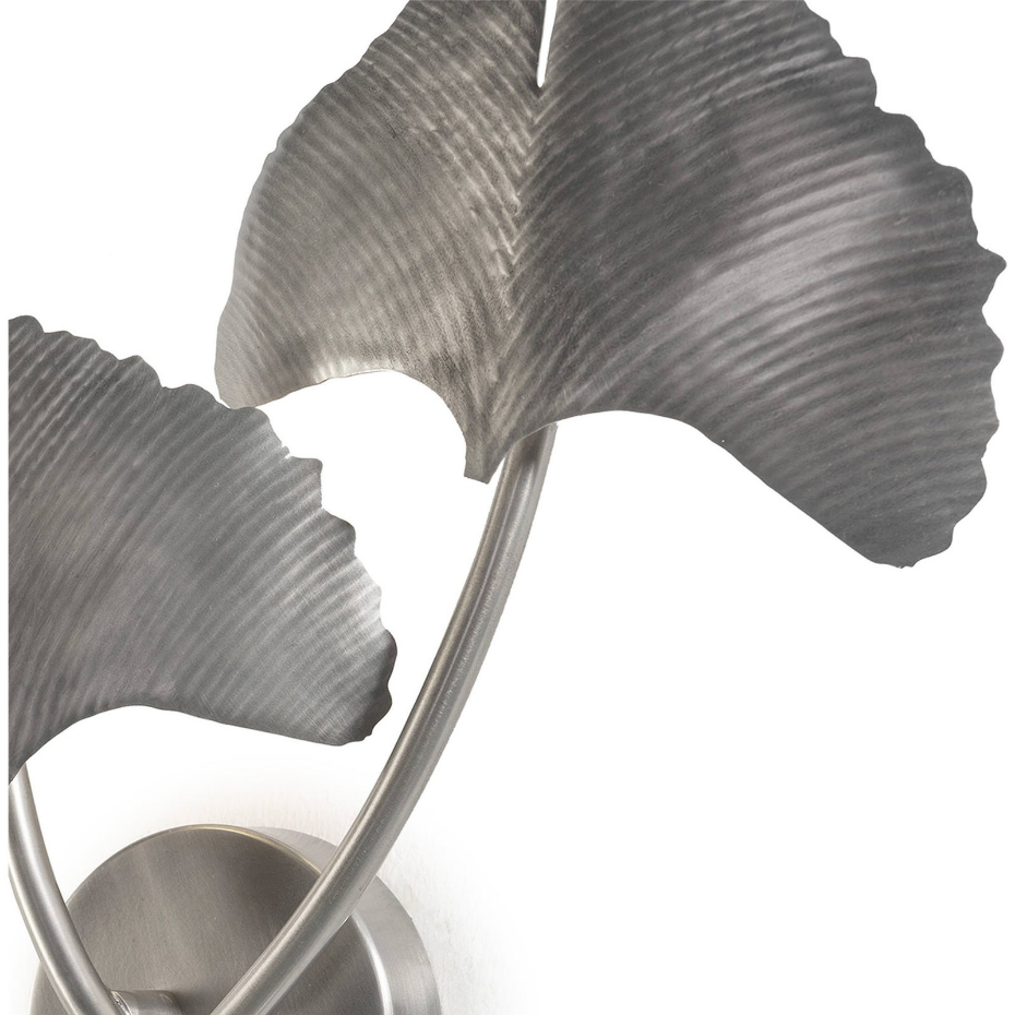 Applique murale en métal nickel design feuille organique