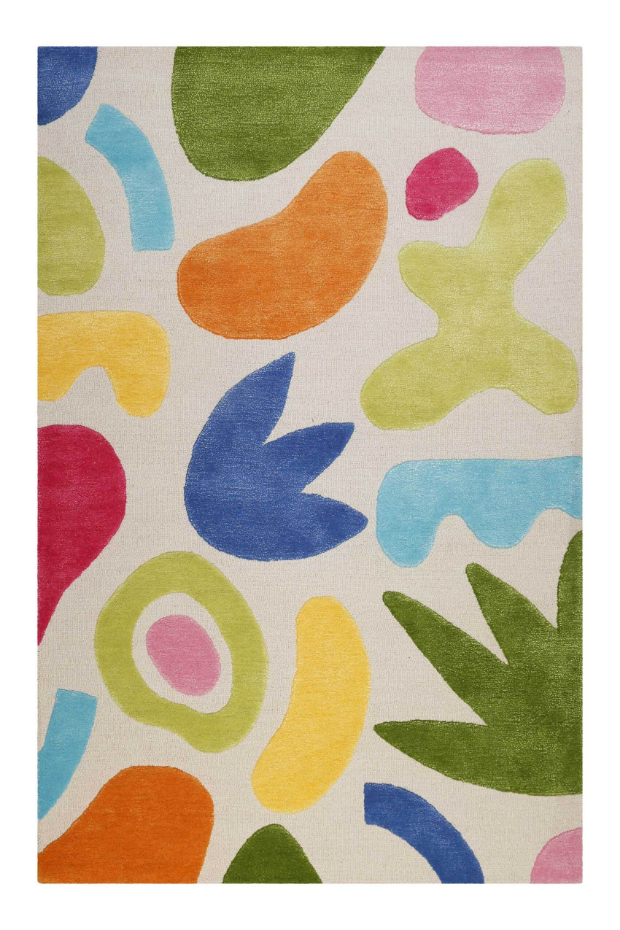 Tapis enfant à poil ras et motifs colorés ,  KIMI