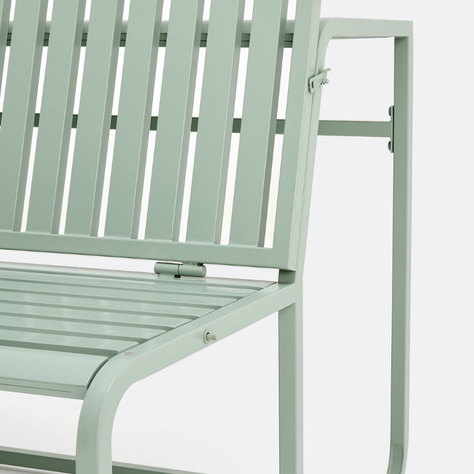 Banc-table de jardin en métal acier, TALIA