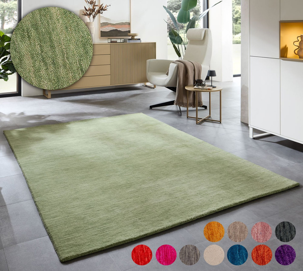 Tapis UNI en laine vierge tissé à la main agréable au toucher