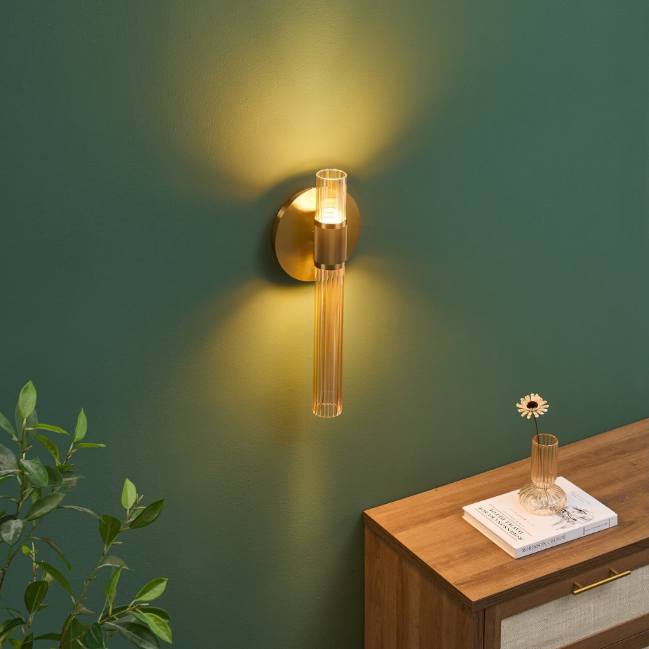 Applique LED en verre strié chic - CYLLIA