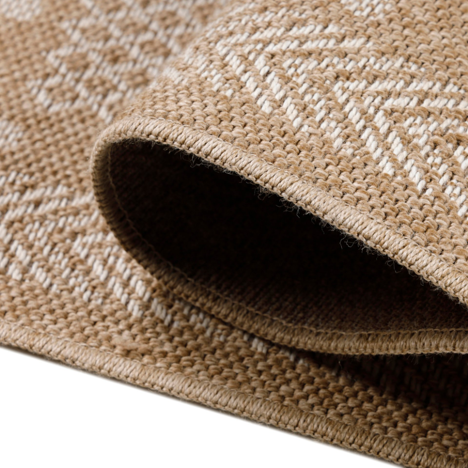 Tapis intérieur extérieur aspect jute à motif mandala DHAKA
