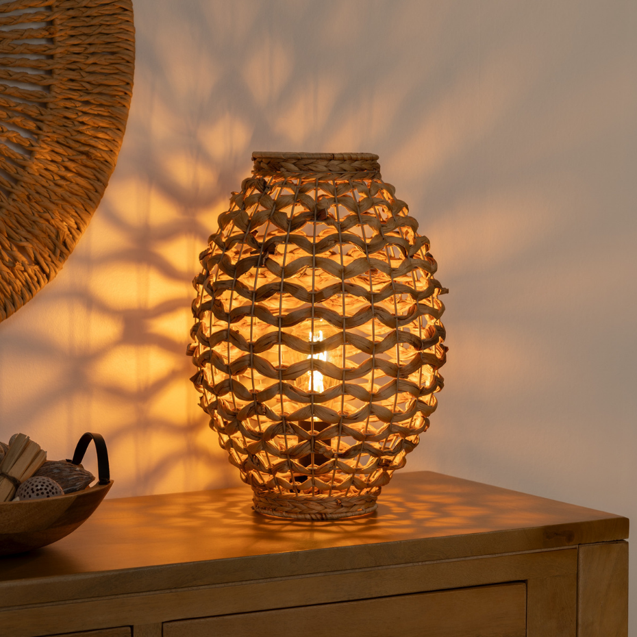 Lampe à poser jacinthe tressée SAND