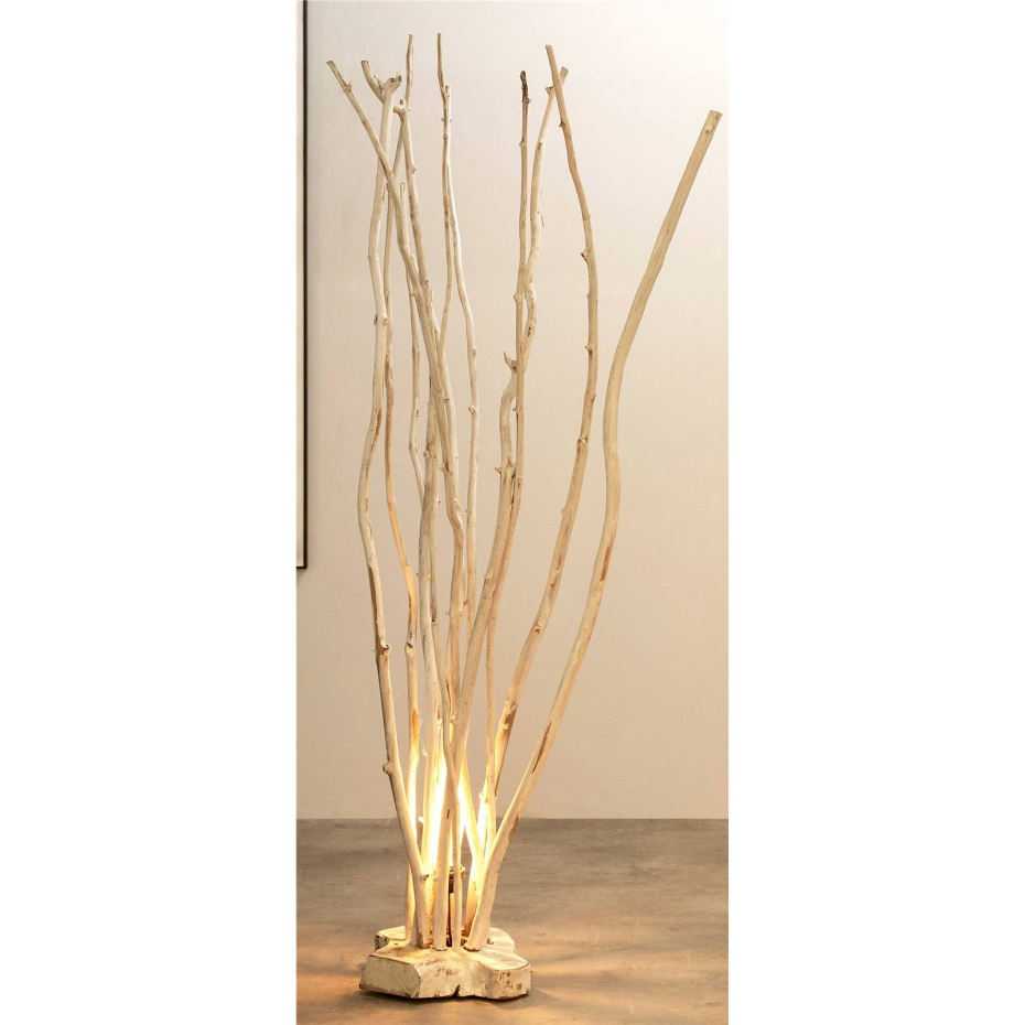 Lampadaire en bois branches forme organique