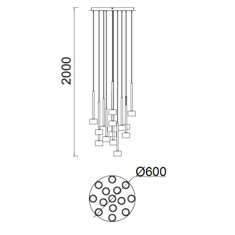 Suspension en verre design, D.60