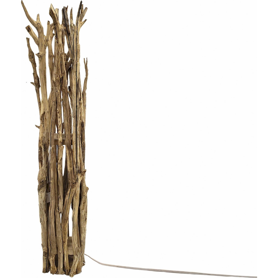 Lampadaire en bois de châtaignier format carré
