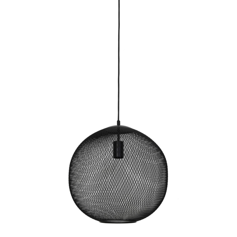 Suspension ronde grillage noir mat S Reilley