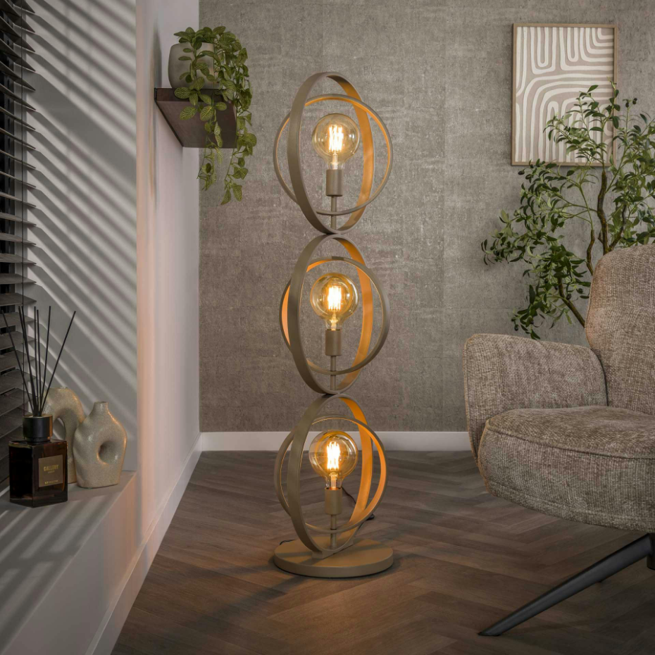 Lampadaire industriel 3 anneaux TRIBECA