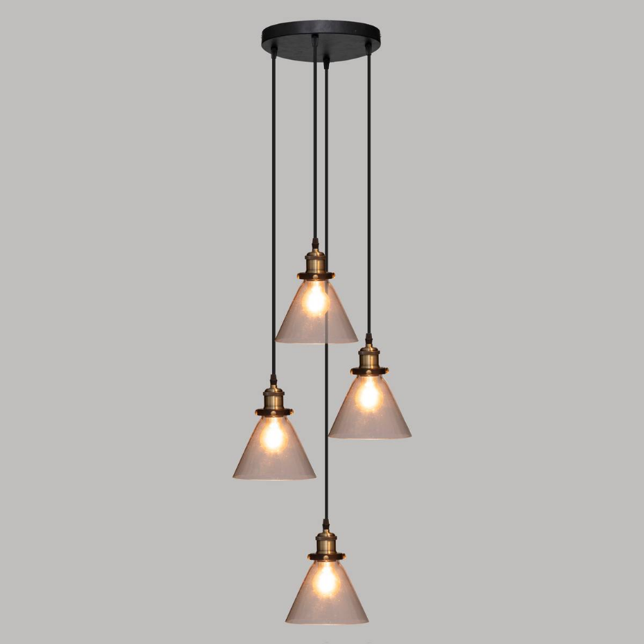 Suspension verre métal 5 lampes ALAK