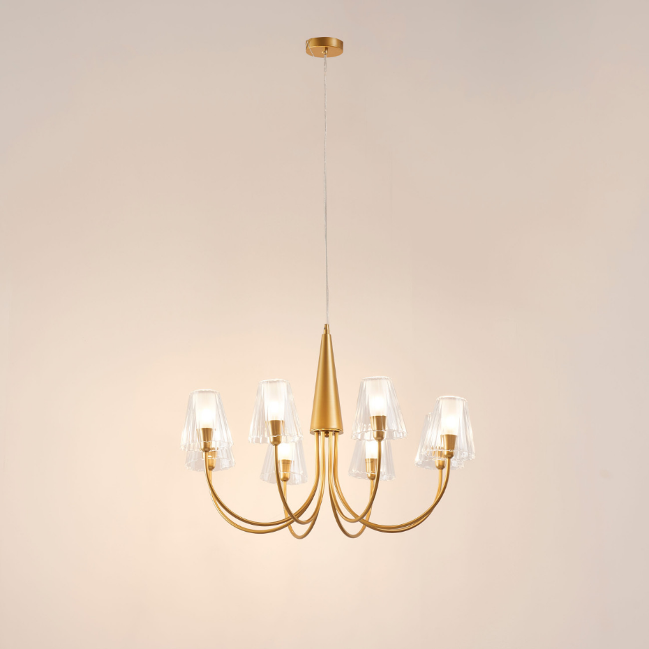Lustre baroque abat-jours en verre - CERENOVA