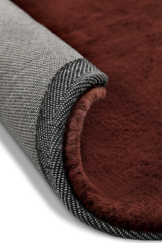Tapis salon rond doux sensation peau de lapin ,  Anna
