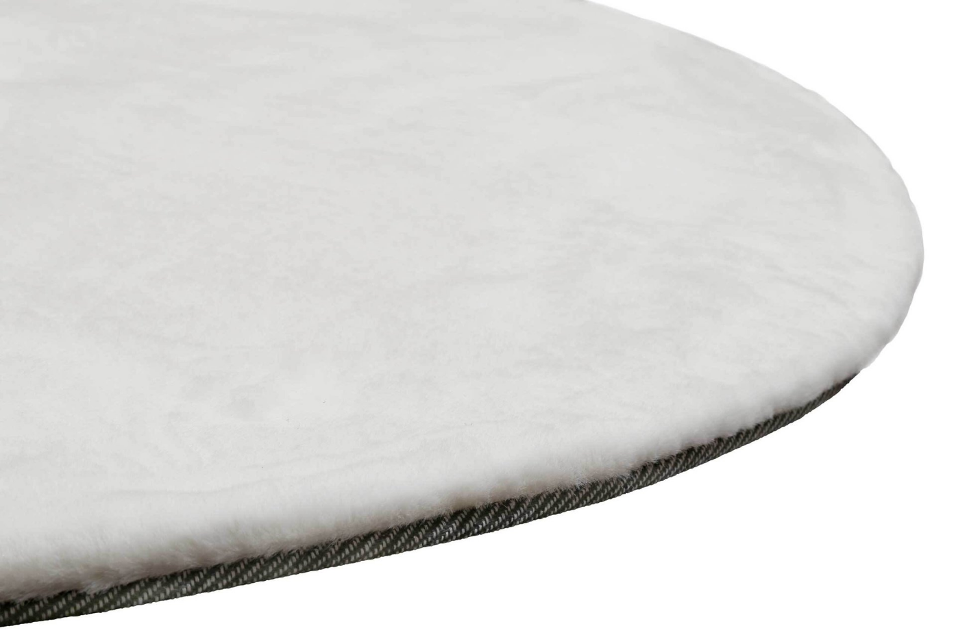 Tapis salon rond doux sensation peau de lapin ,  Anna