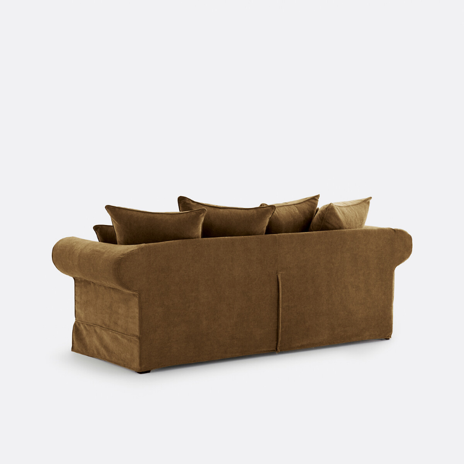 Canapé droit, convertible, 2 ou 3 places, en polyester chiné, ADELIA
