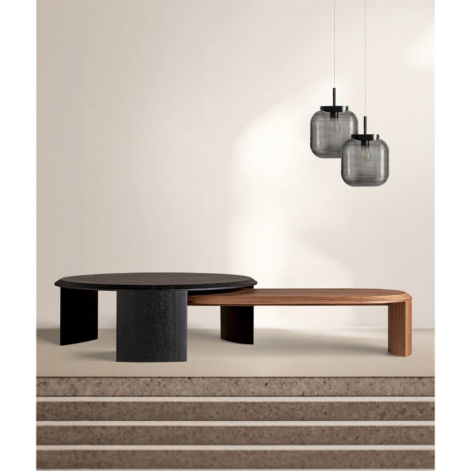 Suspension en verre et acier pour plafond