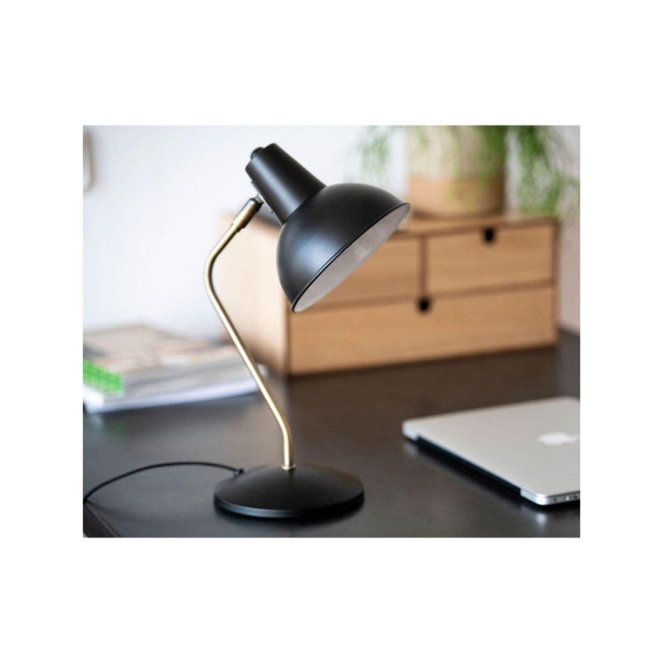 Lampe de bureau métal noir et laiton doré - 20x15x38cm